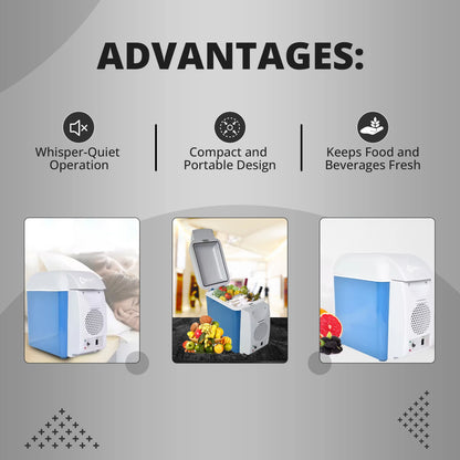 Car Fridge | 7.5 L Mini Car Fridge for Car | 12V | Dual Mode Temperature Control | Fast Cooling | No Noise | Portable Fridge For Travel