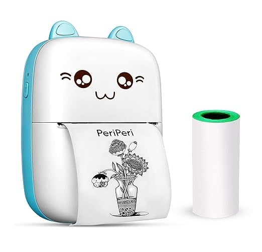 Cute Portable Thermal Printer - Wireless Mini Inkless Pocket Printer for Kids and Adults