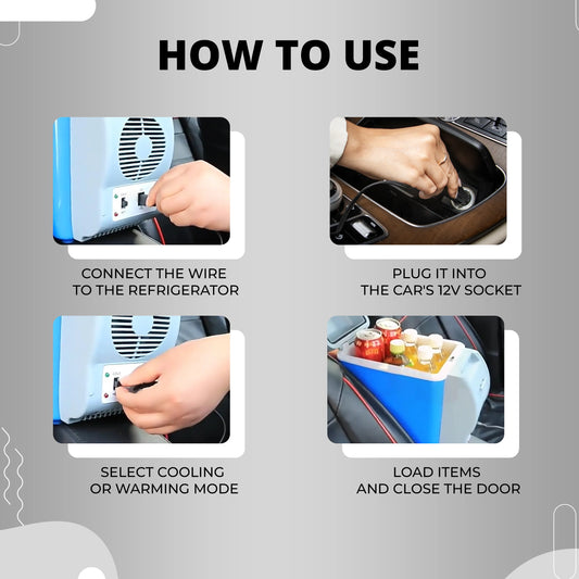 Car Fridge | 7.5 L Mini Car Fridge for Car | 12V | Dual Mode Temperature Control | Fast Cooling | No Noise | Portable Fridge For Travel